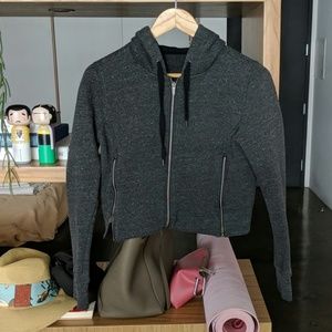 Alo fleece hoodied crop jacket